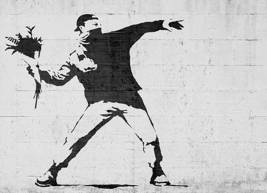 lanciatore di fiore di Banksy