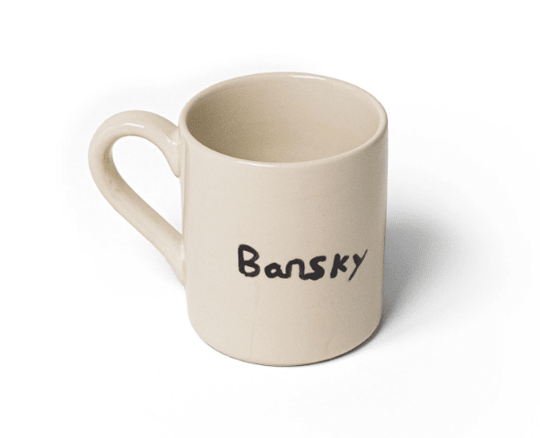 Tazza di Banksy con il nome errato